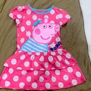 Toddler girl casual theme dress , Peppa pig